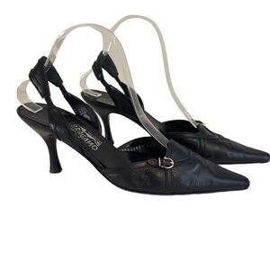 Salvatore Ferragamo Pointed Slingback Heel Sandals Black 8